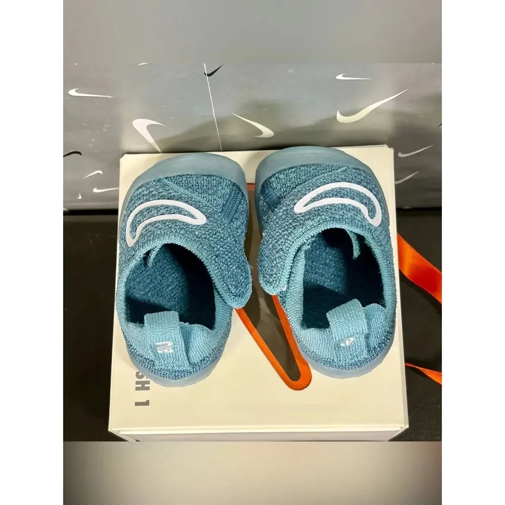 Nike Swoosh 1 TD Infant Flyknit Shoes Denim Turq White Sz 3C FB3244-403